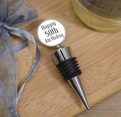 Happy 50th Birthday Bottle Stopper, Custom Bottle Stopper